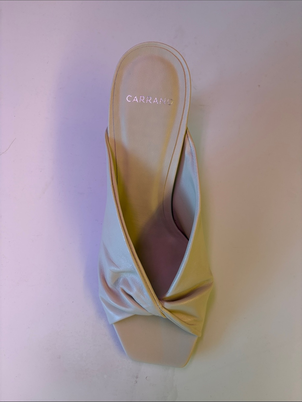 Carrano Cream Knot-Front Slide Mule leather